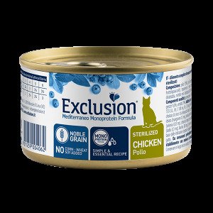 Вологий корм для дорослих стерилізованих котів Exclusion Mediterraneo Sterilized Cat Chicken, 85 г (паштет із куркою)