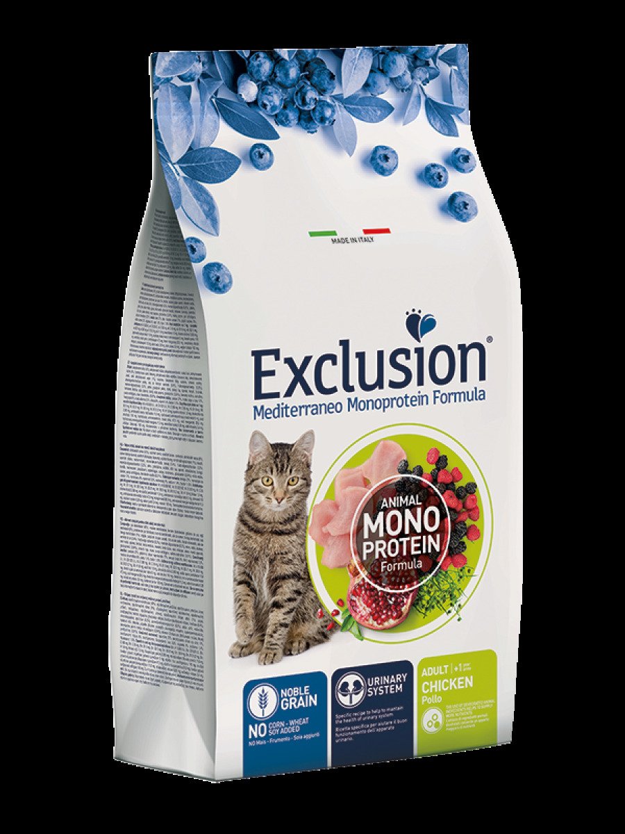 Сухий корм для дорослих котів Exclusion Mediterraneo Adult Cat Chicken, 300 г (з куркою та рисом)