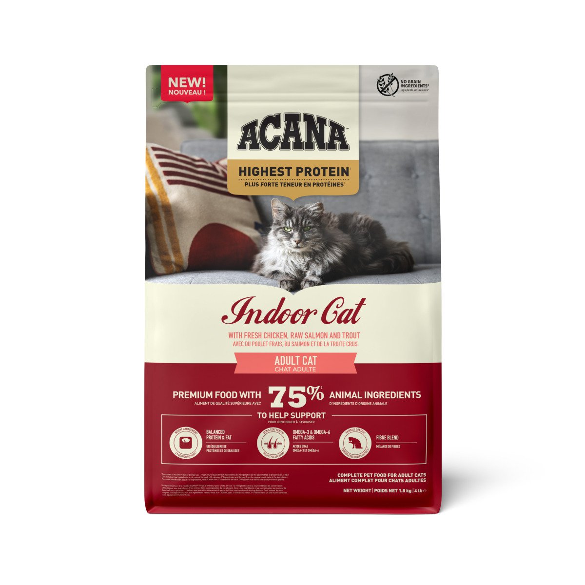 ACANA HIGHEST PROTEIN INDOOR CAT 1.8KG (x8)