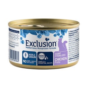 Вологий корм для стерилізованих котів великих порід Exclusion Mediterraneo Sterilized Giant Cat Chicken, 85 г (паштет із куркою)
