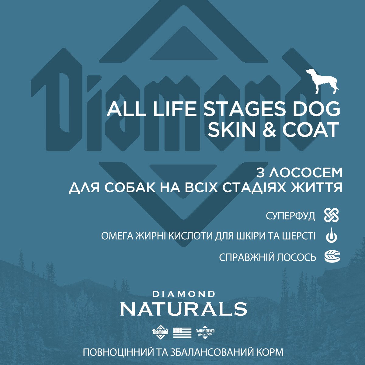 Сухий корм для собак Diamond Naturals Skin & Coat All Life Stages, 15 кг