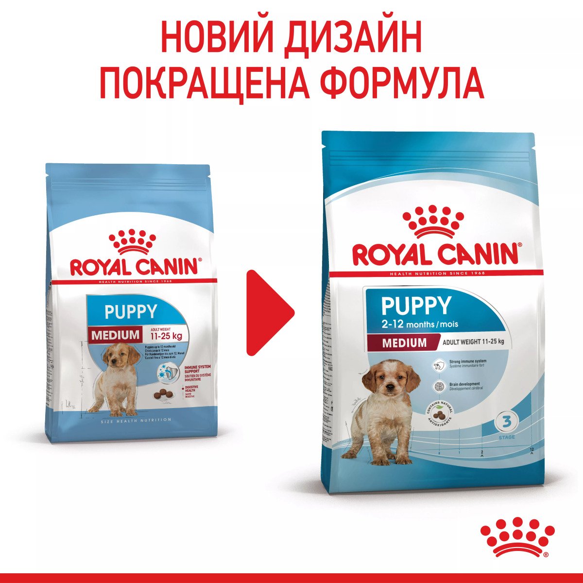 Сухий корм для цуценят середніх порід Royal Canin Medium Puppy, 1 кг