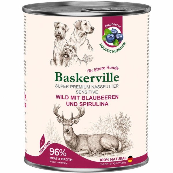 Baskerville Оленина з чорницею та спіруліною — вологий корм для собак, 800 г