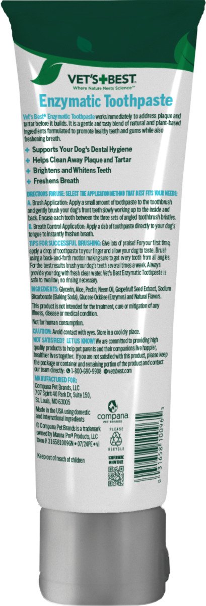 VET`S BEST Dental Gel Enzymatic Toothpaste 103 мл