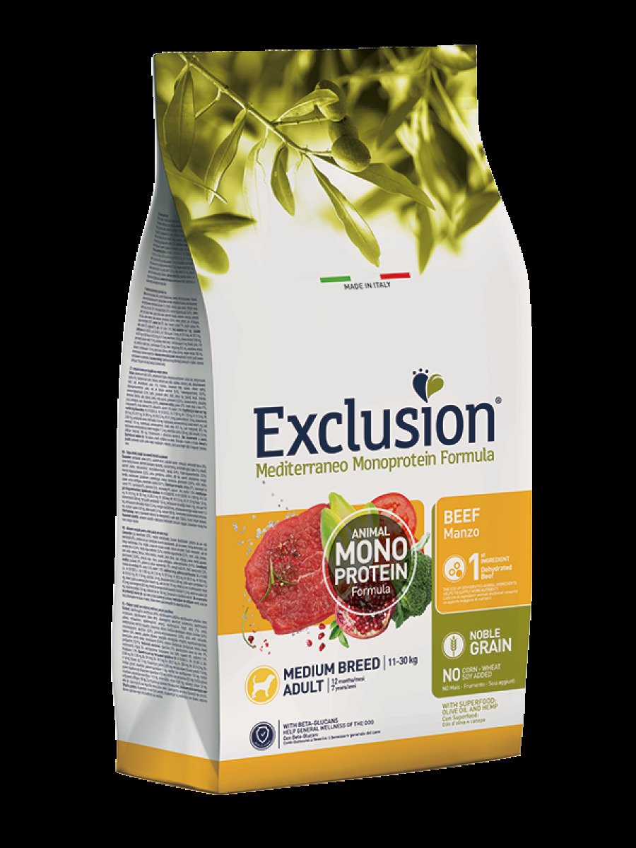 Сухий корм для собак середніх порід Exclusion Adult Beef Medium Breed, 3 кг
