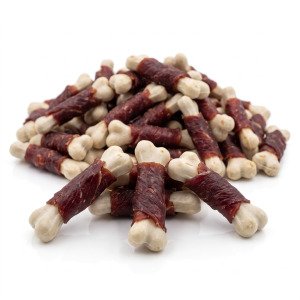 Ласощі для собак Dankers «Woof Calcium Bones» (Кальцієві кісточки з качиним м'ясом, 500 г) 
