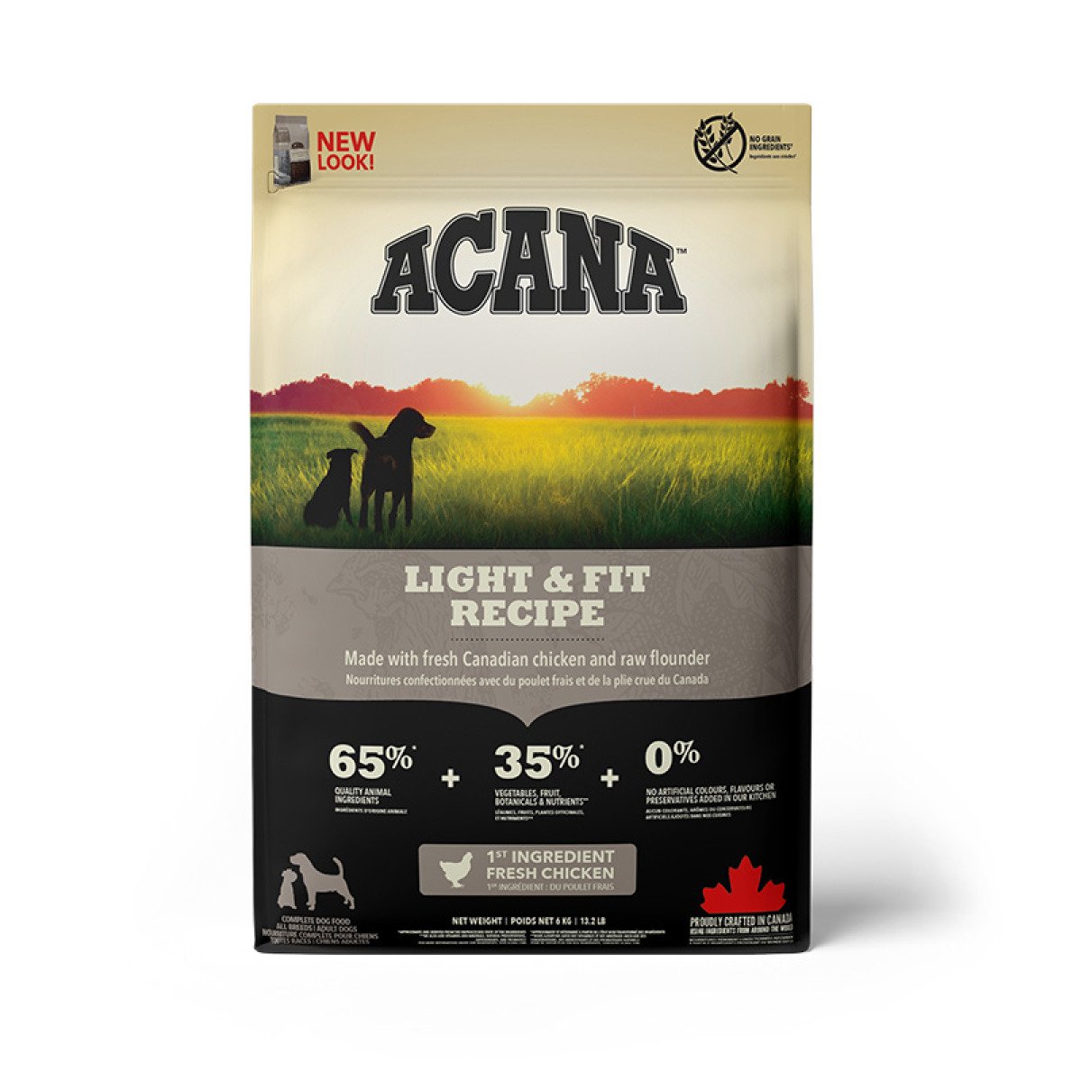 Сухий беззерновий корм для дорослих собак ACANA Light & Fit Recipe, 6 кг