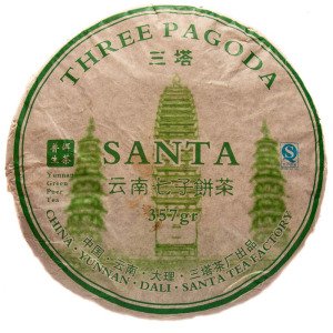 Шен Пуер «Три Пагоди» (Santa / Three Pagoda, 2021 р., млинець 357 г)