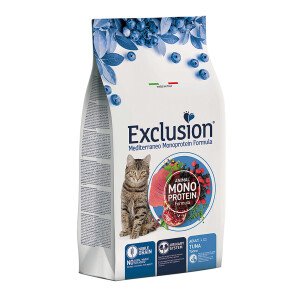Сухий корм для дорослих котів Exclusion Mediterraneo Adult Cat Tuna, 1.5 кг (з тунцем)