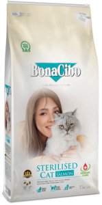 BonaCibo Adult Cat Sterilised Salmon 15 kg