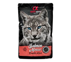 ALPHA SPIRIT POUCH SALMON MOUSSE/Вологий корм д/котів Сальмон Мусс 85г