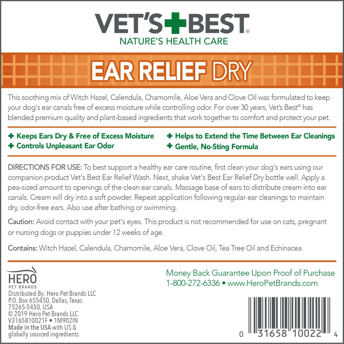 VET`S BEST Ear Relief Dry 118 мл