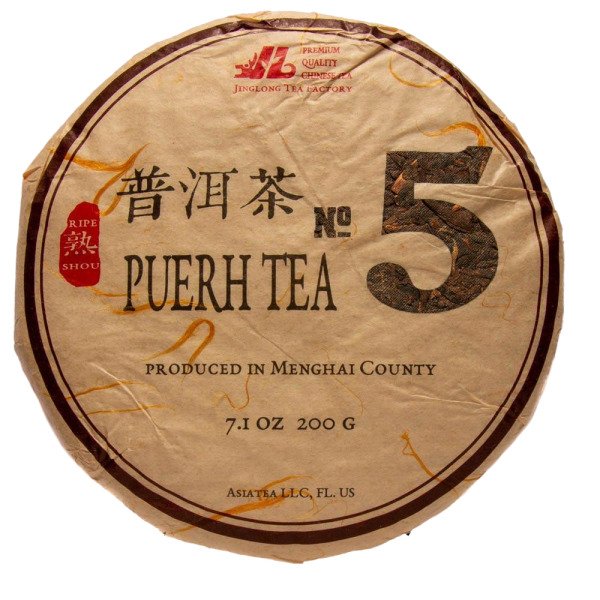 Шу Пуер «Цзин Лун №5» (Puerh Tea №5) від Jinglong Tea Factory 2020 р., млинець 200 г