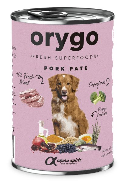 ORYGO WET PORK W/BROCCOLI/консерва д/собак Оріго Порк виз Брокколі 400г