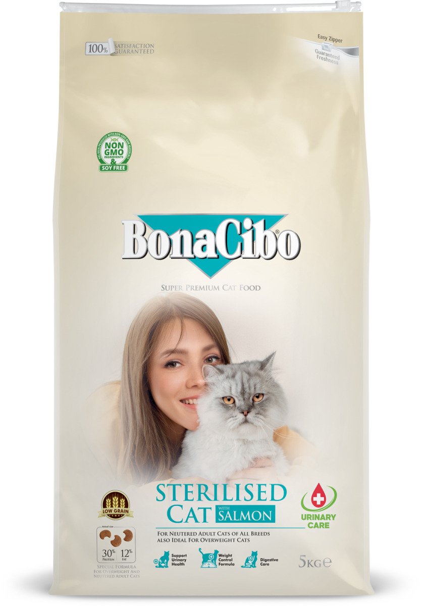BonaCibo Adult Cat Sterilised Salmon 5 kg