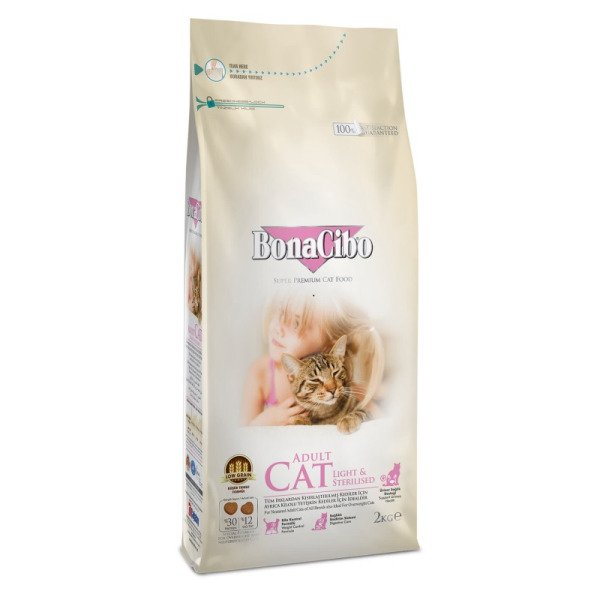 BonaCibo Adult Cat Light&Sterilized 2 kg