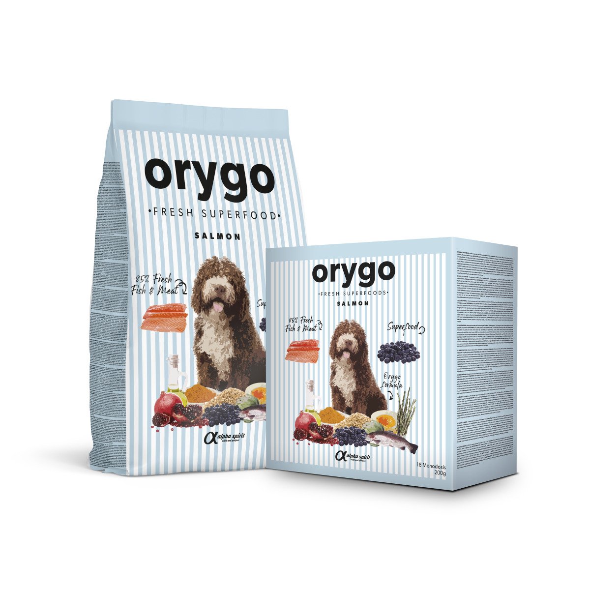 Orygo Salmon 3,6 kg box/Н/в корм д/дорослих собак Оріго Салмон 3,6 Кг (18х200г)