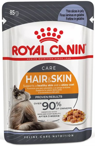 Вологий корм для котів Royal Canin HAIR & SKIN CARE In Jelly, 85 г