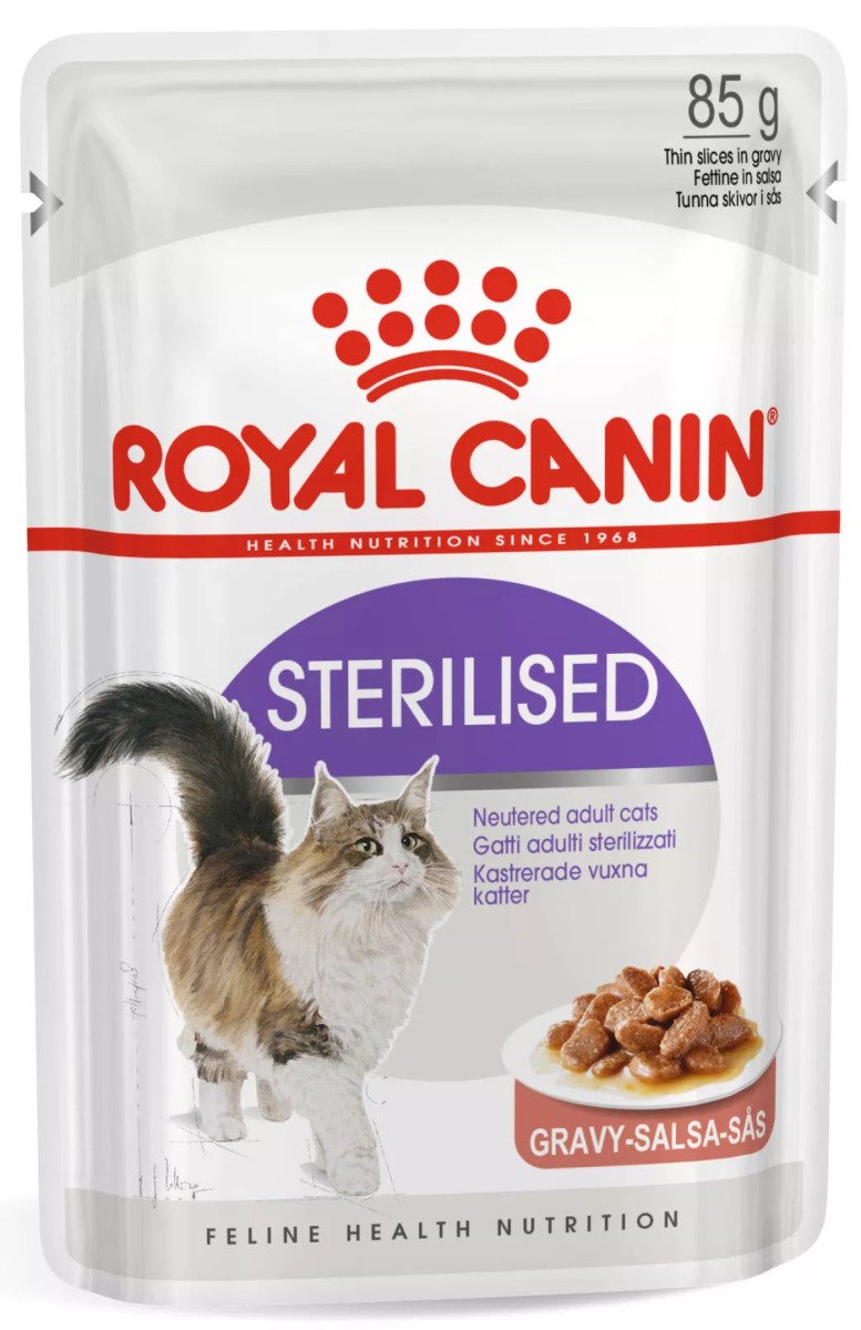 Вологий корм для стерилізованих котів Royal Canin Sterilised Gravy, промо-набір 4 шт по 85 г (3+1 у подарунок)