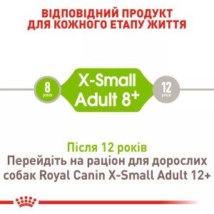 Сухий корм для собак малих порід Royal Canin Xsmall Adult 8+, 3 кг
