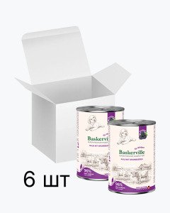 Baskerville Телятина та ожина — вологий корм для цуценят, 6 × 400 г