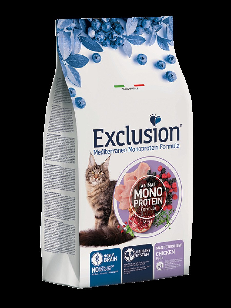 Сухий корм для стерилізованих котів великих порід Exclusion Mediterraneo Sterilized Giant Cat Chicken, 300 г (з куркою)