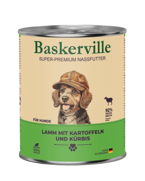 Baskerville Баранина з картоплею та гарбузом — вологий корм для собак, 800 г