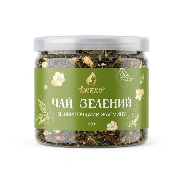 Чай зелений зі шматочками жасмину 80 г (EASY OPEN)