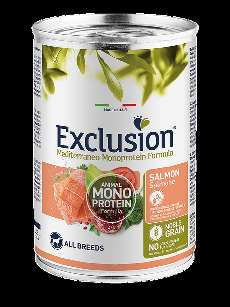 Вологий корм для дорослих собак усіх порід Exclusion Mediterraneo Adult Salmon, 400 г (паштет із лососем)