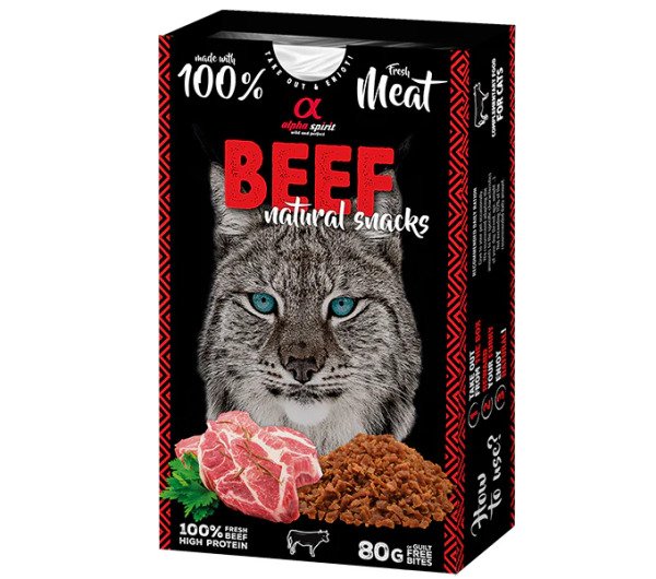 AS CAT NATURAL SNACK BEEF/Н/в ласощі д/котів Натурал Снек виз Біф 80 г