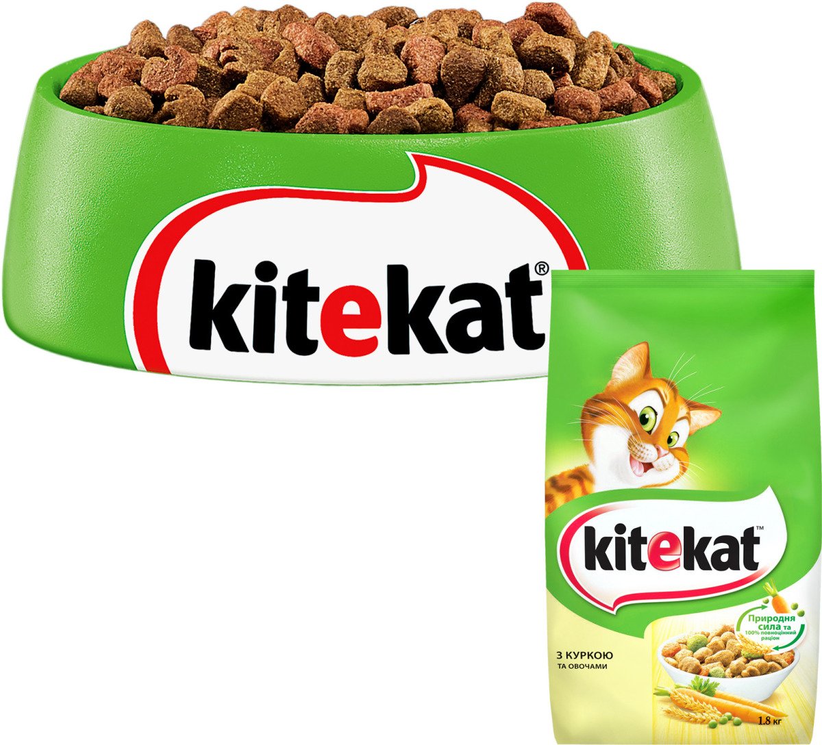 Kitekat Сухий Корм Для Котів Курочка З Овочами 1.8 кг
