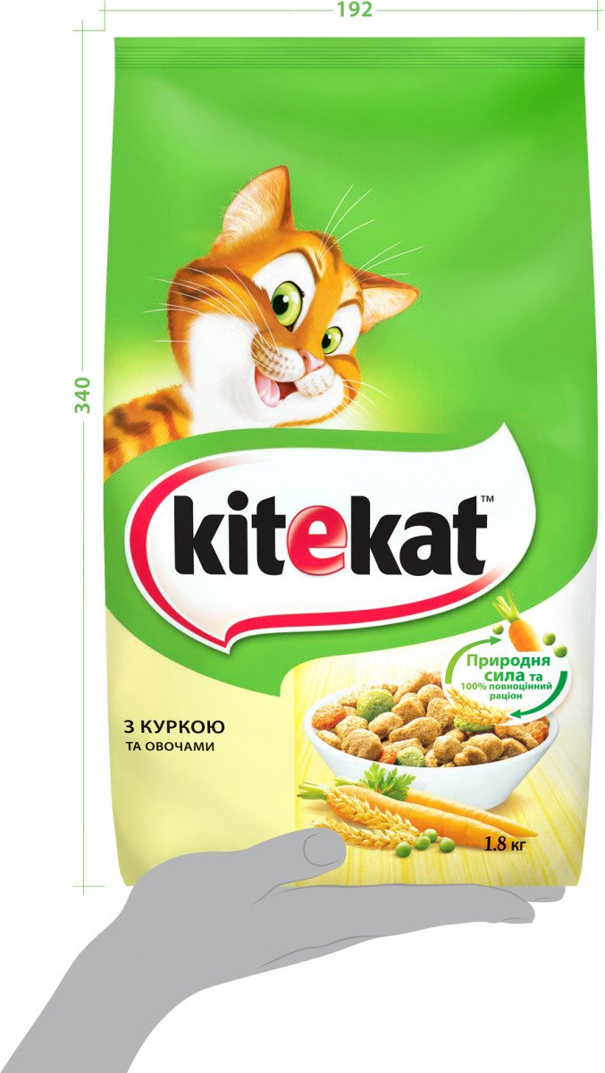 Kitekat Сухий Корм Для Котів Курочка З Овочами 1.8 кг