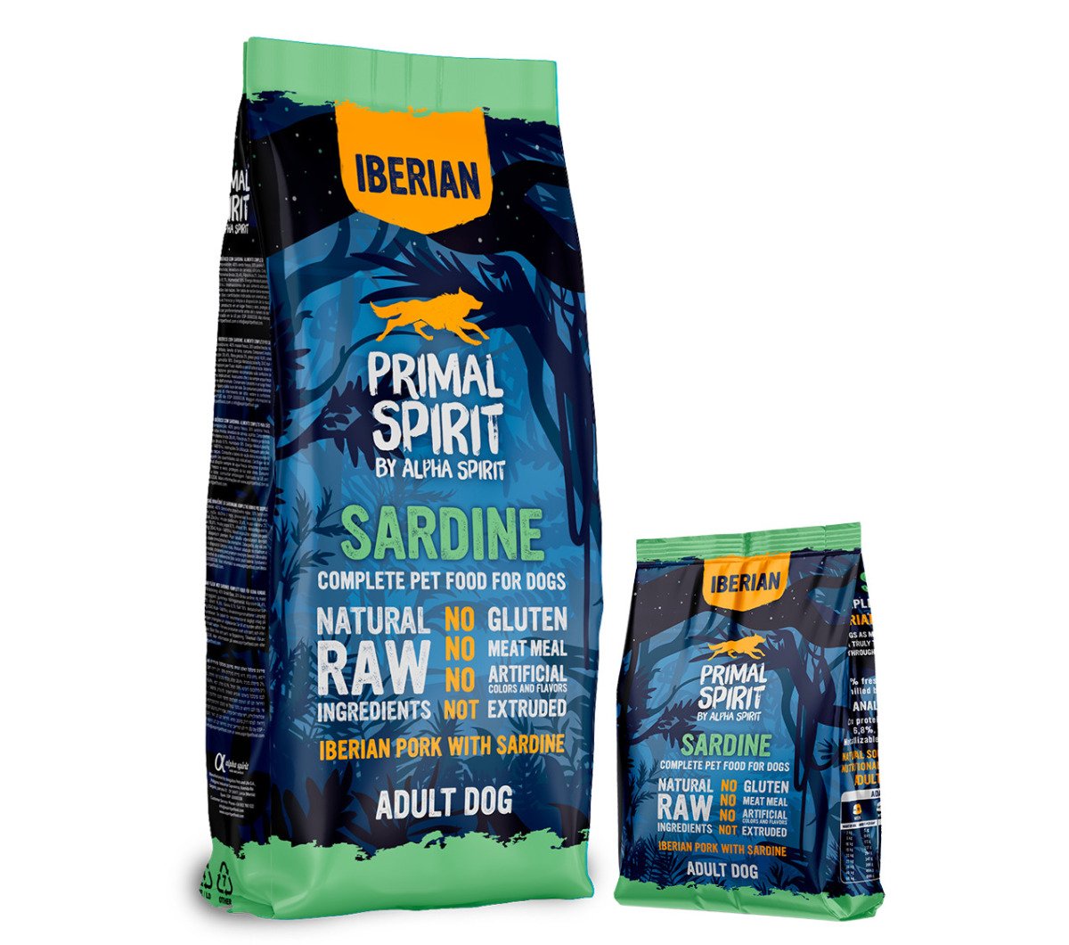 PRIMAL SPIRIT IBERIAN SARDINE DOG FOOD/Повнораціонний корм д/собак Іберіан Сардина 12кг