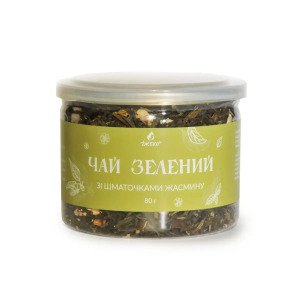 Чай зелений зі шматочками жасмину 80 г (EASY OPEN)