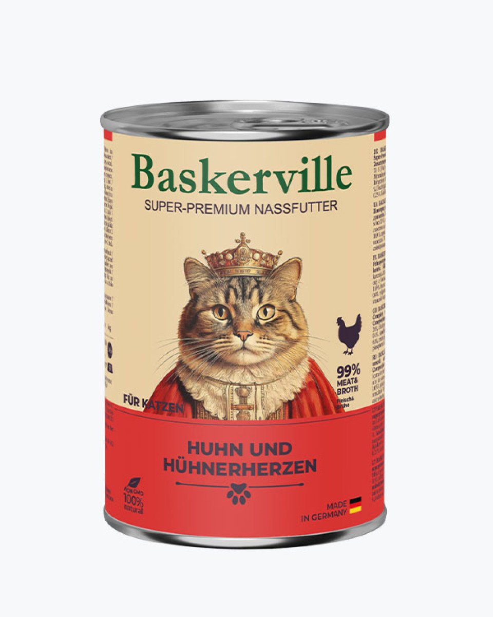 Baskerville М'ясо курки з сердечками — вологий корм для котів, 400 г