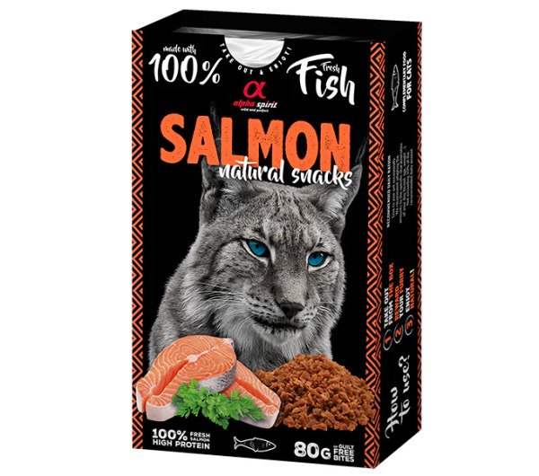AS CAT NATURAL SNACK SALMON/Н/в ласощі д/котів Натурал Снек виз Салмон 80 г