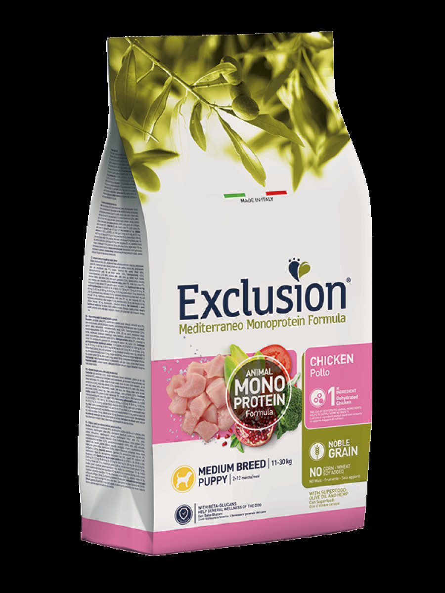 Сухий корм для цуценят середніх порід Exclusion Puppy Chicken Medium Breed, 3 кг