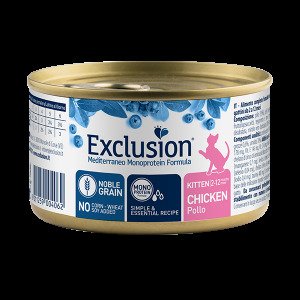 Вологий корм для кошенят Exclusion Mediterraneo Kitten Chicken, 85 г (паштет із куркою та рисом)