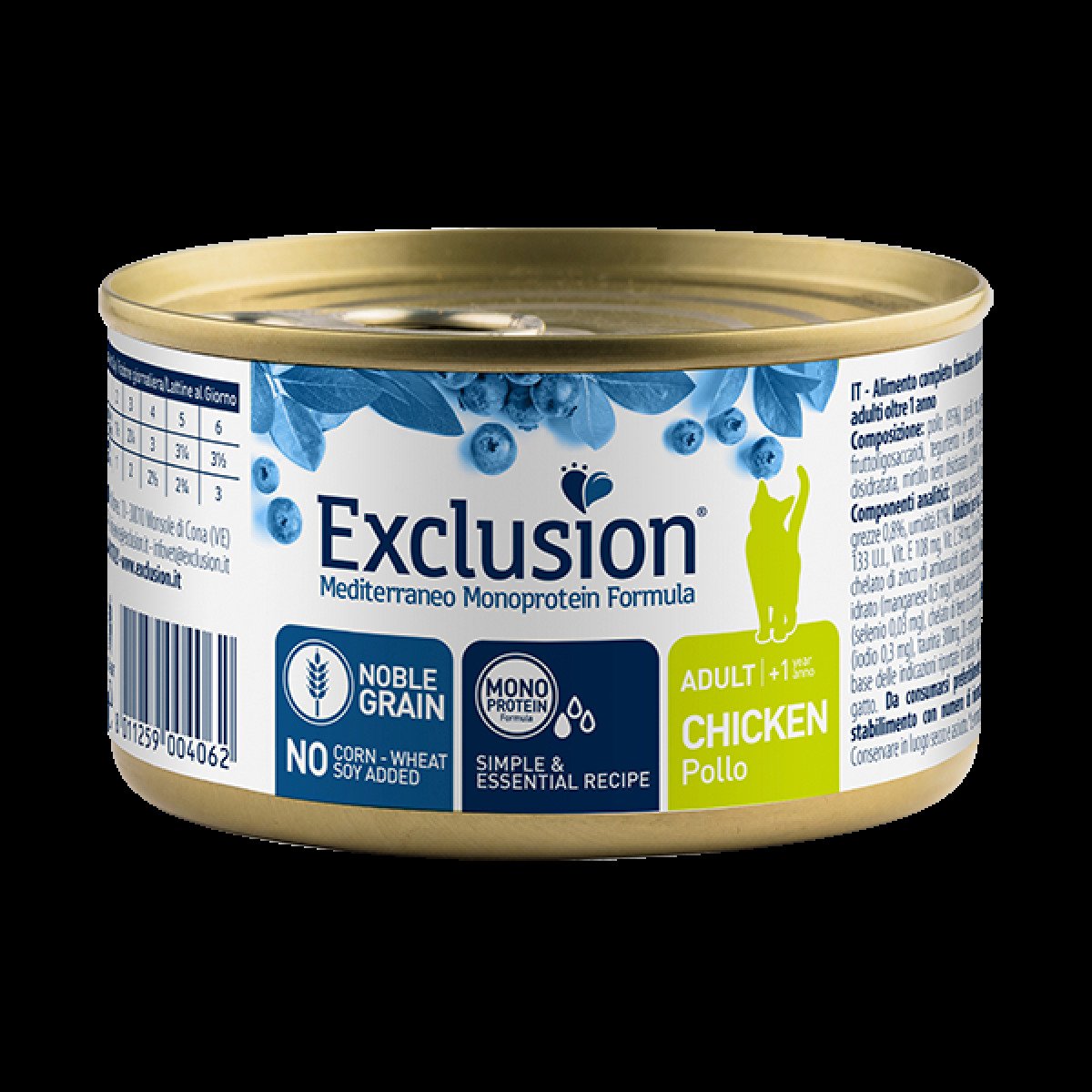 Вологий корм для дорослих котів Exclusion Mediterraneo Adult Cat Chicken, 85 г (паштет із куркою)