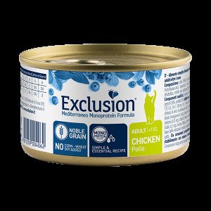 Вологий корм для дорослих котів Exclusion Mediterraneo Adult Cat Chicken, 85 г (паштет із куркою)