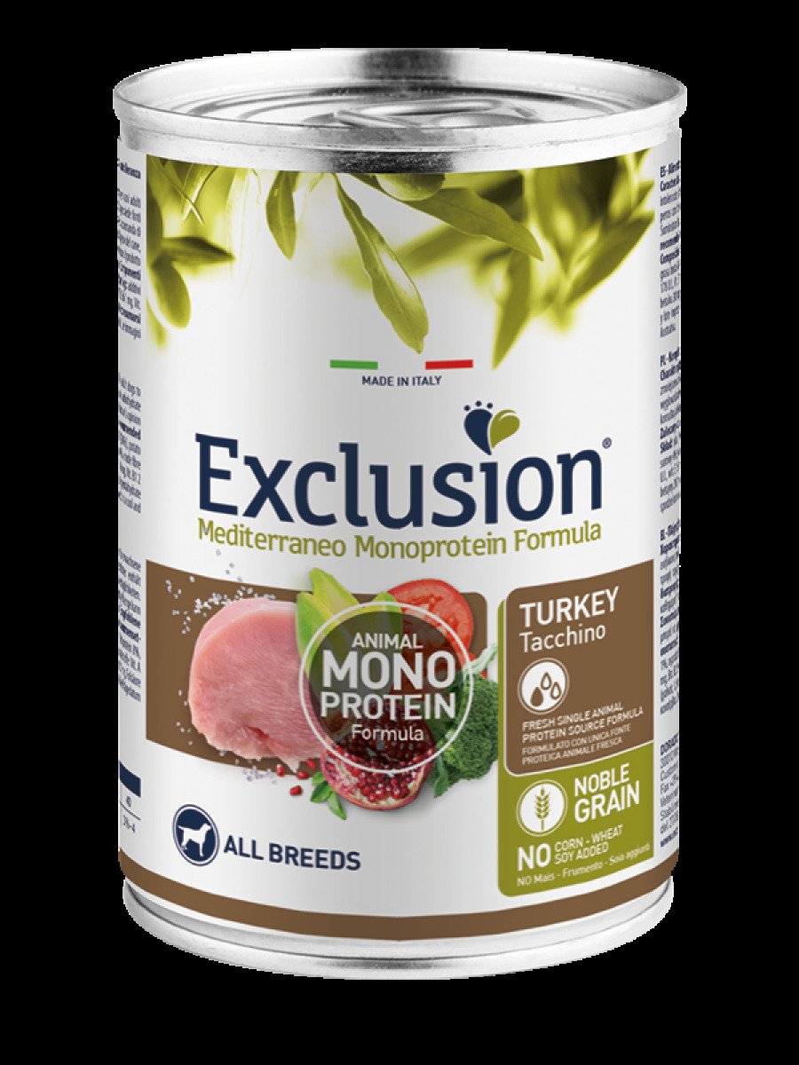 Корм для собак Exclusion Mediterraneo Noble Grain з індичкою, 400 г